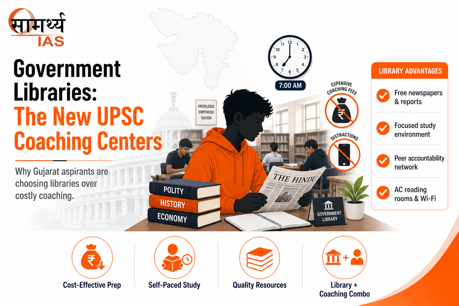 Government libraries as UPSC coaching centers for Gujarat aspirants